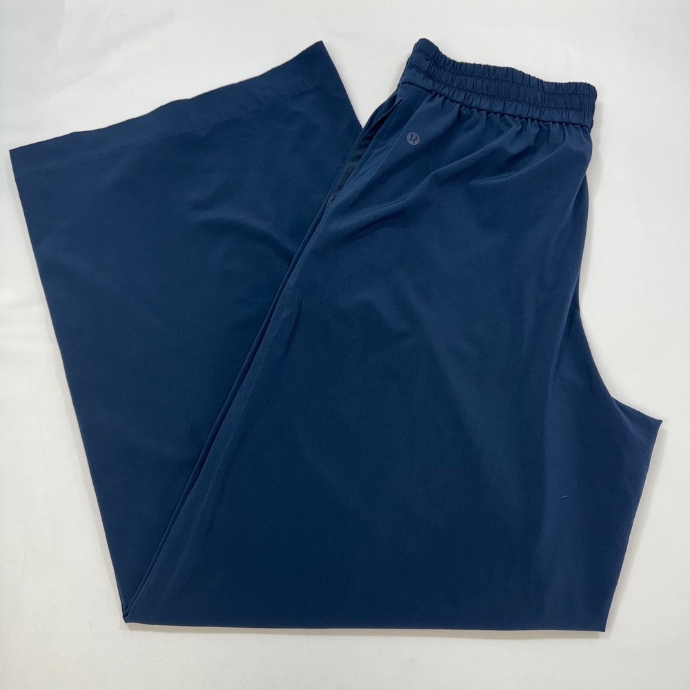 Lululemon Swift Wide Leg Pants Women M Navy Blue Pull On Lightweight Trousers
